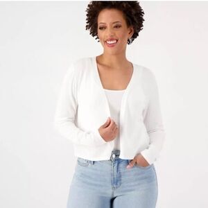 Studio Park x Jane Treacy Lightweight Shrug Sweater White L New # E148